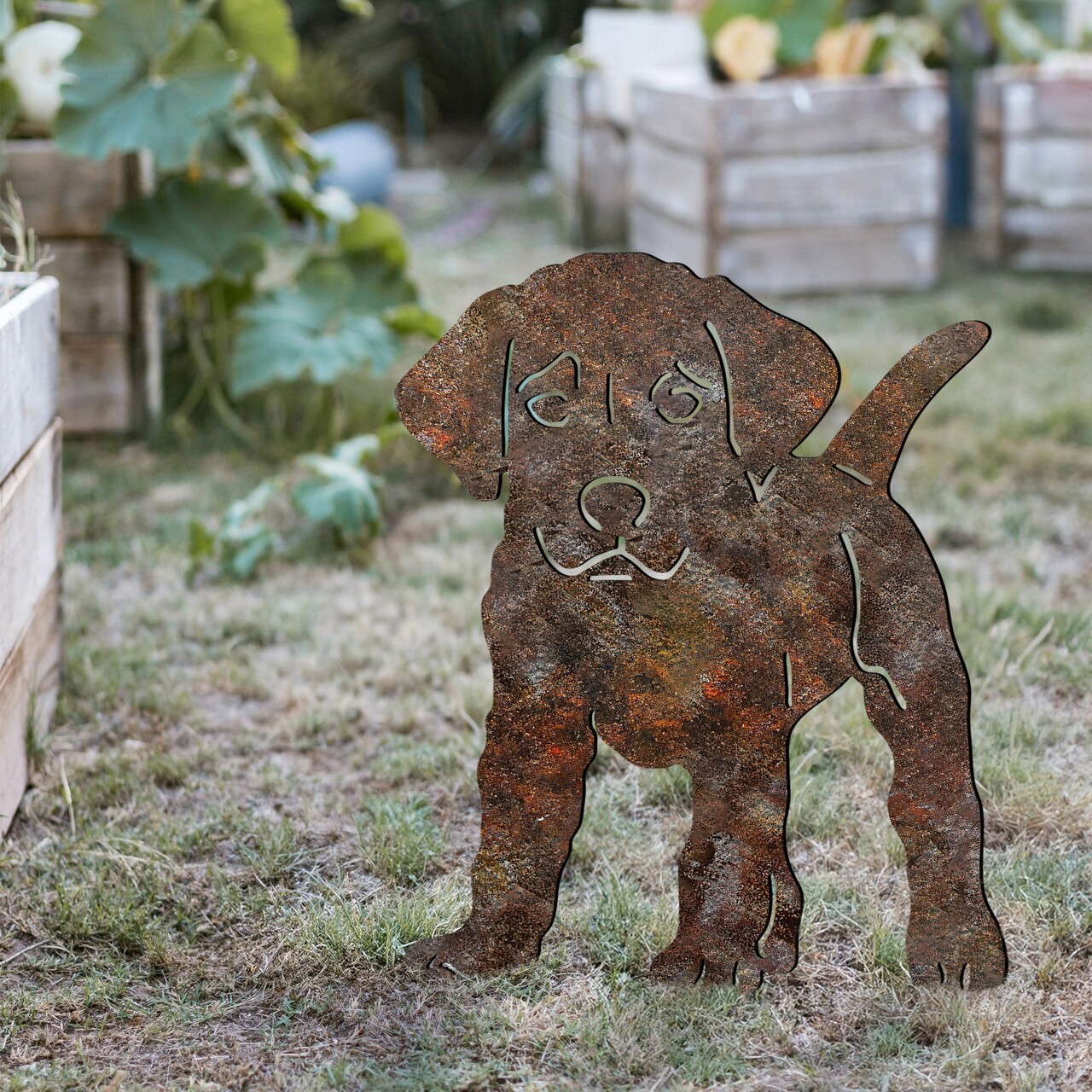 Obiect decorativ de grădină, Amicable 02, 40x33 cm, Maro antichizat - imagine 7